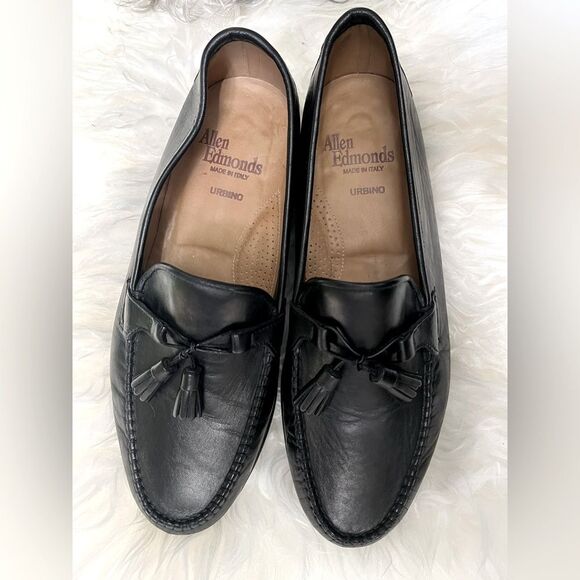 Allen Edmonds Other - Allen Edmonds Leather Tassel Loafers Urbino Size 8.5 Black Slip On Dress Shoes